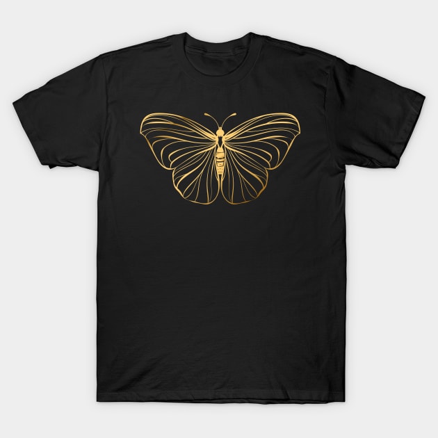 Gold Butterfly T-Shirt by OKUR Creative